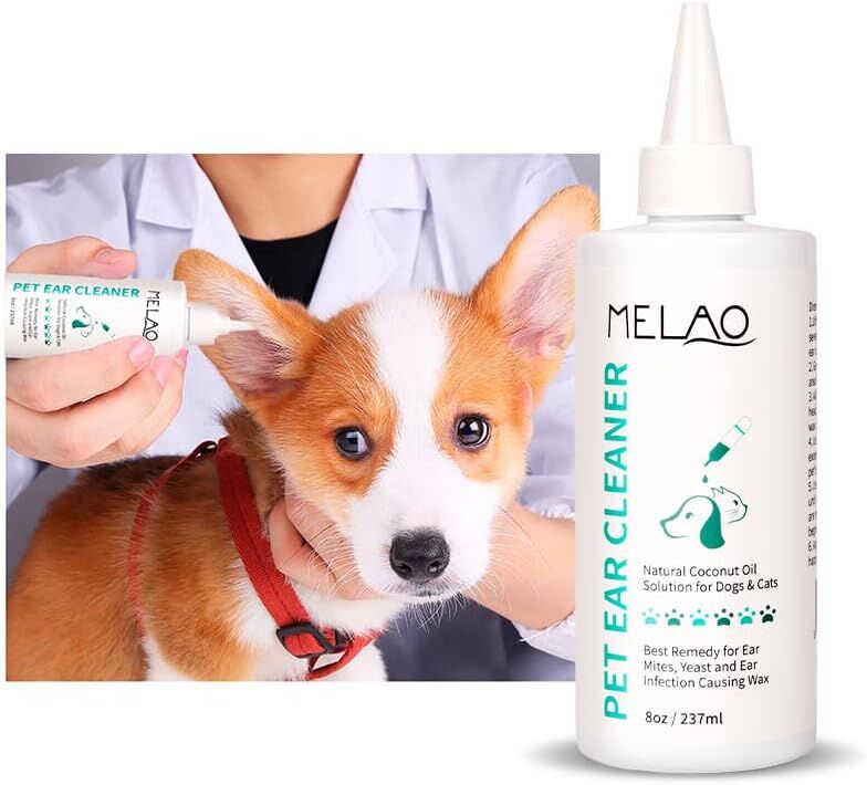 Ear Cleanser for Dogs and Cats – Gentle Daily Ear Wash – Long Nozzle for Deep Ear Cleaning – Removes Wax, Odor & Moisture