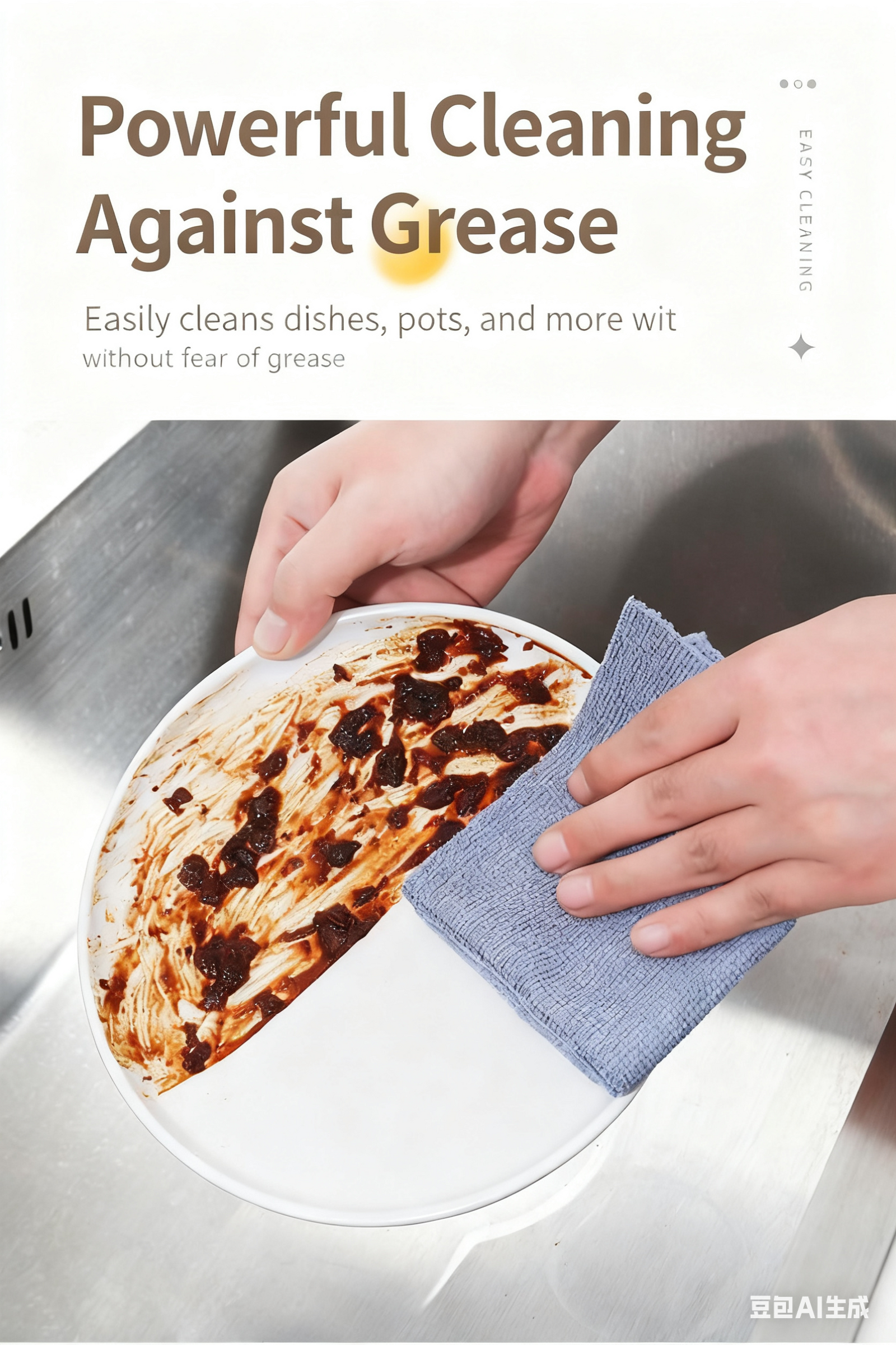 Christmas gift 50-Piece 25x25cm Polycotton Cleaning Cloth Roll, Reusable Dual-Use Dish & Surface Wipes for Home & Kitchen（blue）