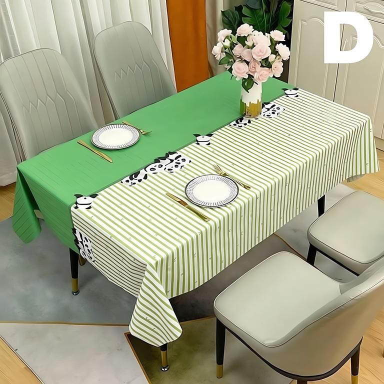 Waterproof Oilproof Washable Heat-Resistant PVC Tablecloth - 5 Patterns & Sizes for Home, Restaurant & Picnic Dining（D,180*138）