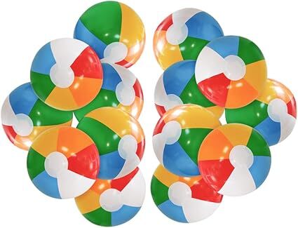 12&#39;&#39; Beach Ball for Kids: 14 Pack Beach Balls Bulk Inflatable Pool - Beach Balls Bulk Hawaiian Tropical Theme Christmas Party Decorations Favors Supplies