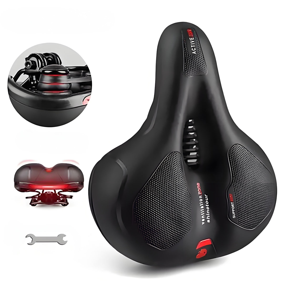 Silicone Bike Saddle with Hollow Ventilation: 21×25×11cm, 680g, Comfort &amp; Shock Absorption for Aussie Cyclists