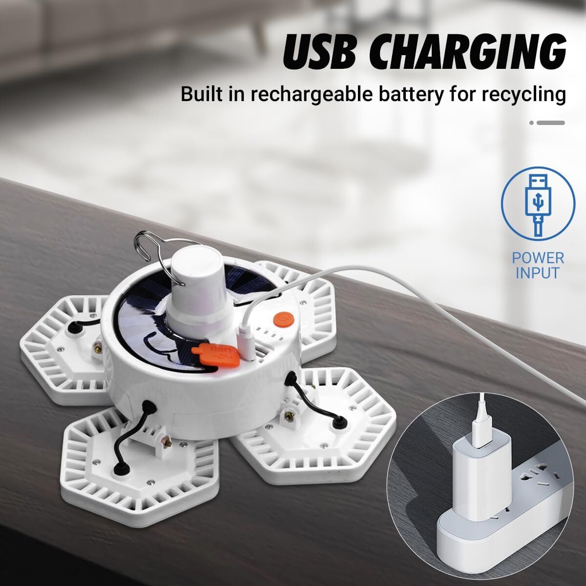 Solar Camping Lantern with Remote Control: 169 LED Folding USB Rechargeable Light for Camping, Emergencies & Outdoors