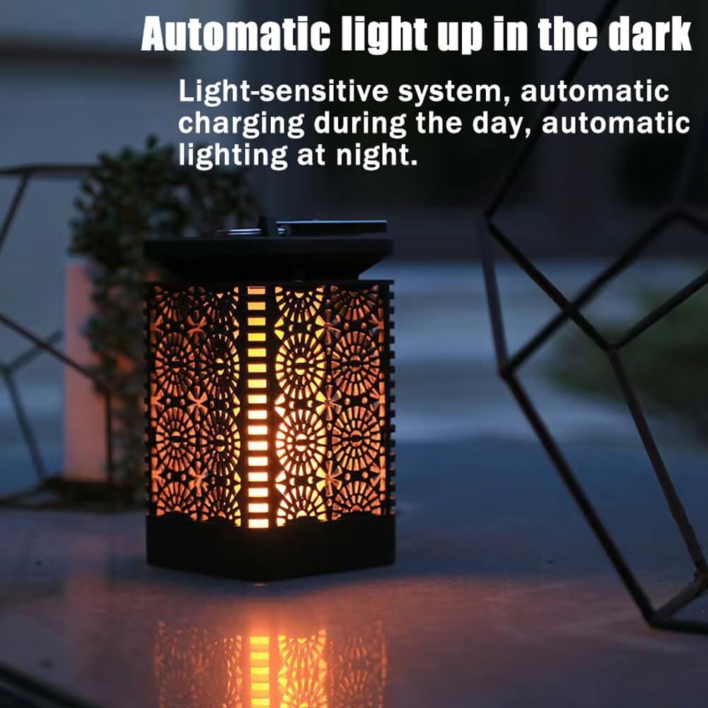 2-Pack Solar Garden Stake Light with Floral Pattern: 12 LED Outdoor Decorative Light with Multiple Mounting Options