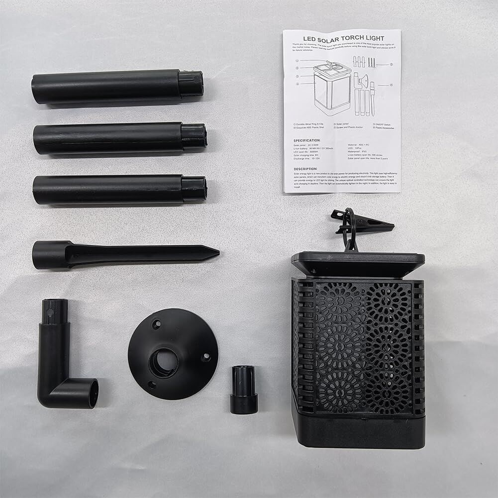 2-Pack Solar Garden Stake Light with Floral Pattern: 12 LED Outdoor Decorative Light with Multiple Mounting Options