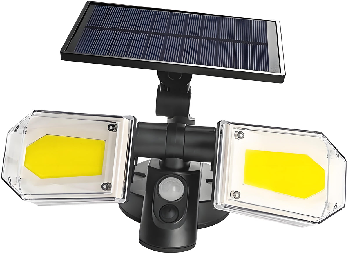 4-Pack Solar Motion Sensor Wall Lights: Double-Head Adjustable Cob LED Outdoor Lights for Garden, Patio &amp; Pathway