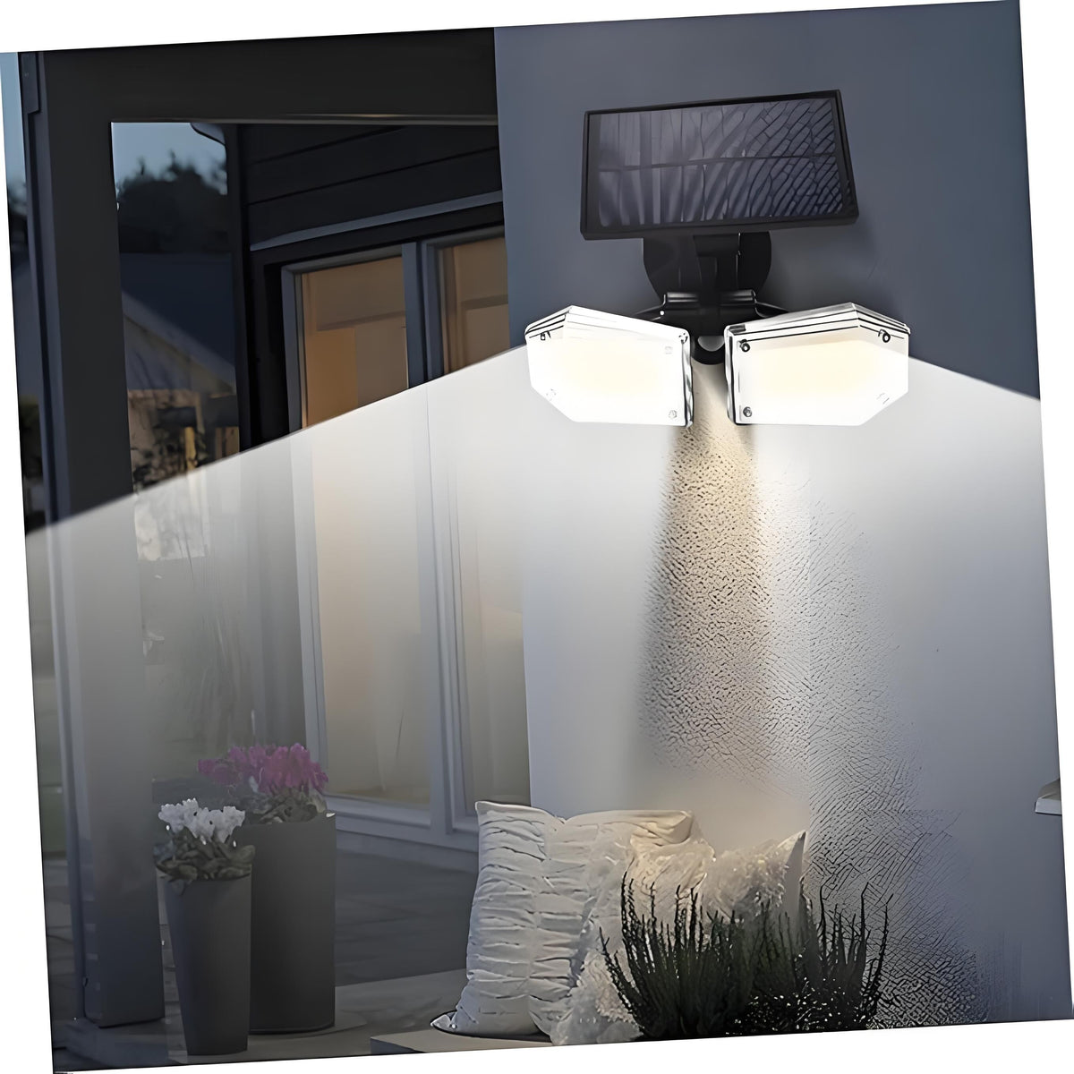 4-Pack Solar Motion Sensor Wall Lights: Double-Head Adjustable Cob LED Outdoor Lights for Garden, Patio & Pathway