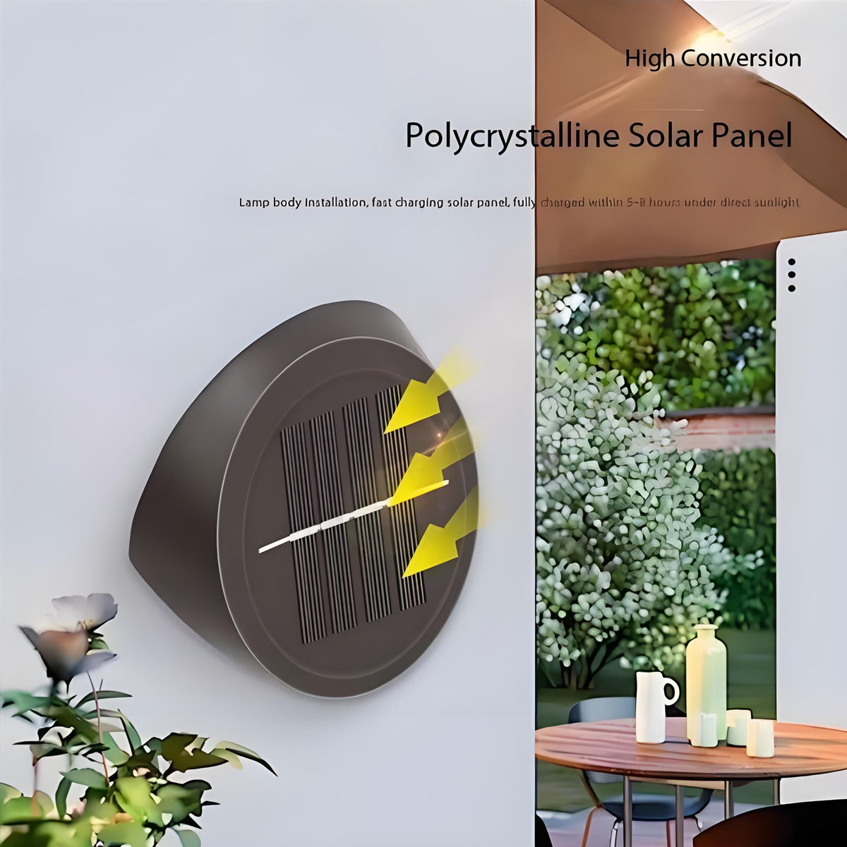 Solar Outdoor Wall Lights (4-Pack): IP44 Waterproof LED Sconces for Garden, Patio & Pathway Lighting（Warm light）