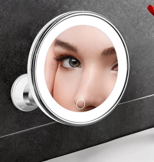 Christmas gift 10X Magnifying Suction Cup LED Makeup Mirror: Flawless Vanity Mirror with Natural Light for Precise Grooming