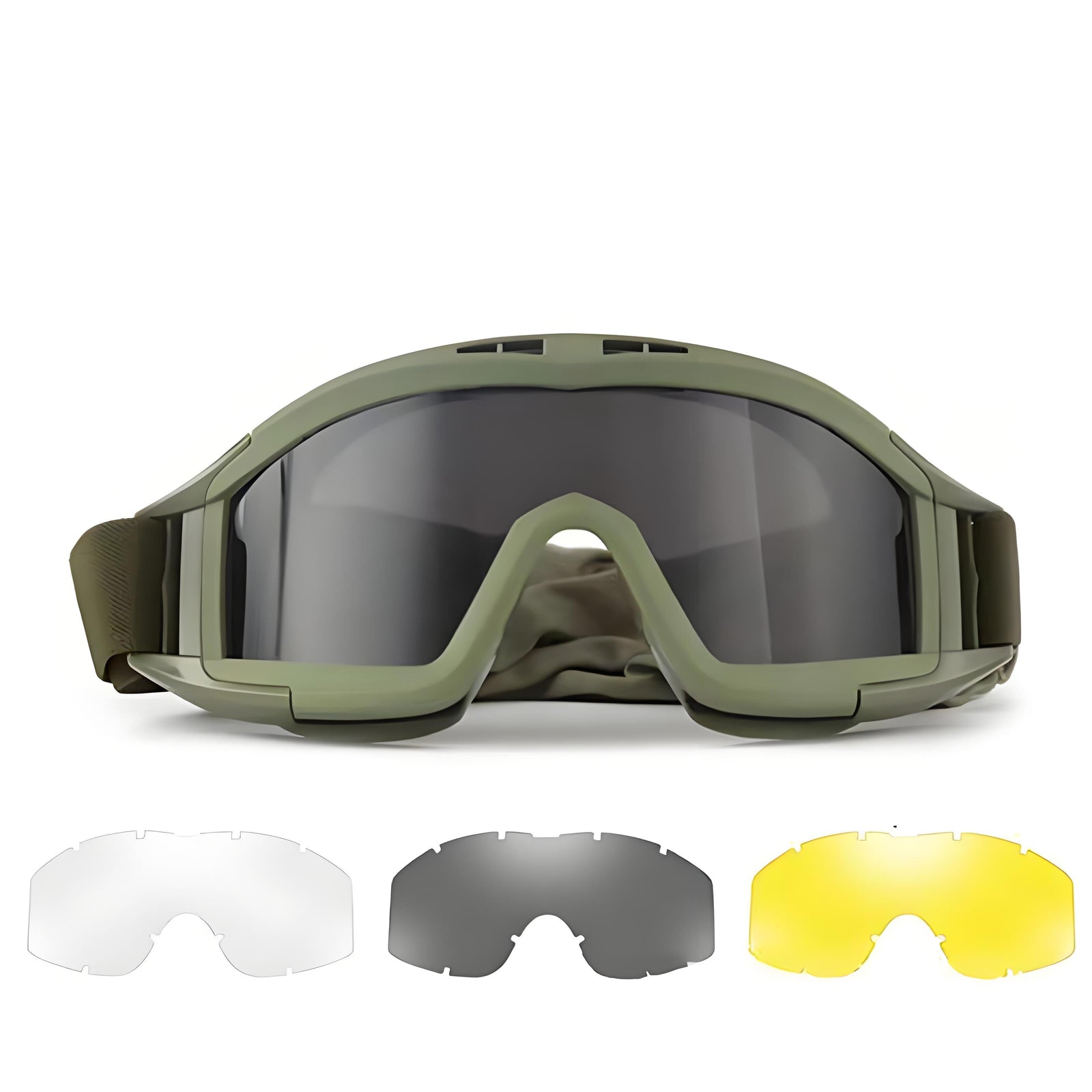 Christmas gifts for husband or boyfriend
 Tactical Safety Goggles with 3 Interchangeable Lenses, Wind & Dust Protection for Outdoor & Tactical Use(green)