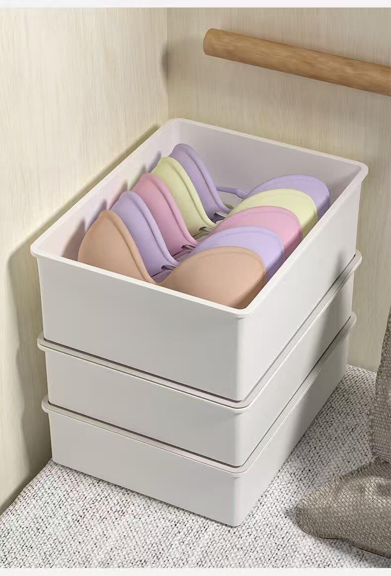 Underwear Panties Socks Box Close-fitting Clothing Storage Box Drawer Three-piece Cover with Compartment Household