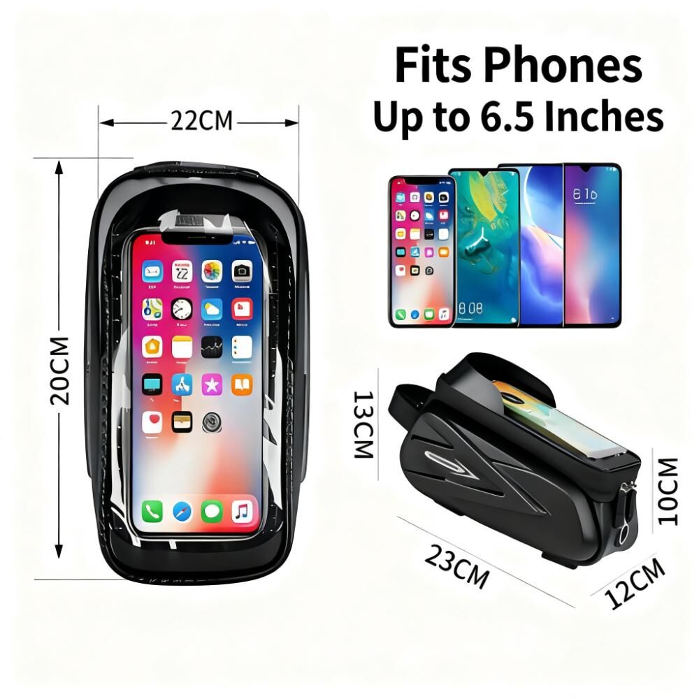 Waterproof Bike Frame Bag with Touchscreen Window: Hard Shell Bicycle Bag for Phone & Gear, Perfect for Aussie Riders