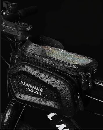 Waterproof Bike Frame Bag with Touchscreen & Headphone Hole: 3-in-1 Capacity Bicycle Bag for Phones & Gear, Aussie Cyclist Essential