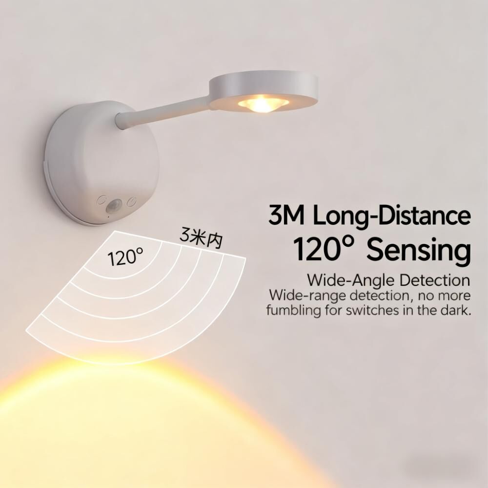 Wireless Smart LED Wall Light: Rechargeable, Motion-Sensor & Remote-Controlled, No-Drill Mount for Home Decor & Task Lighting