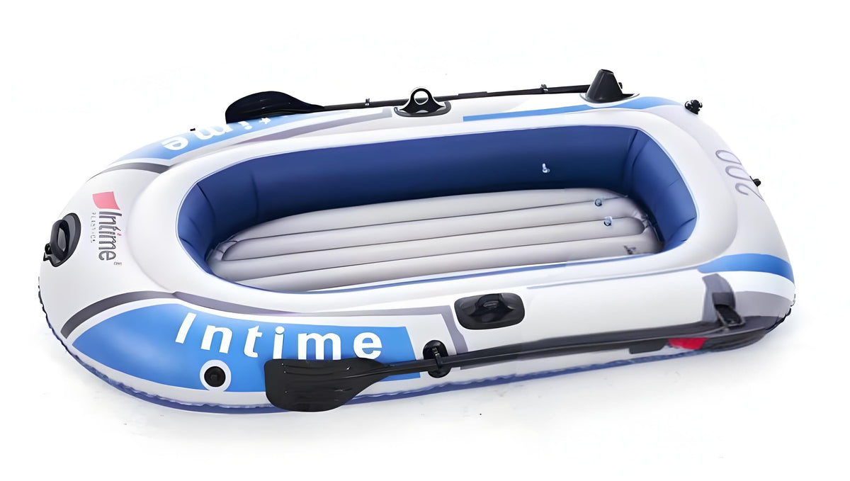 2-Person Inflatable Boat: 190x100cm Thick PVC Raft for Lakes/Pools – 180kg Capacity with Oars &amp; Pump