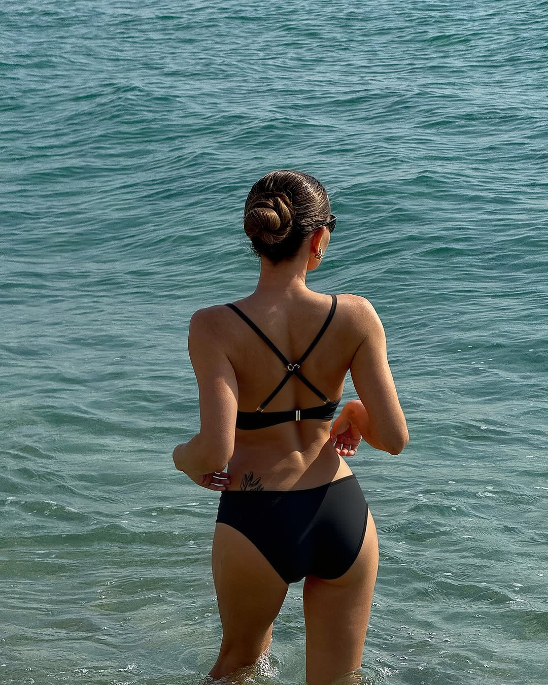 2026 Black Sexy Bikini Sport Hight Neck Women's Swimwear Size L