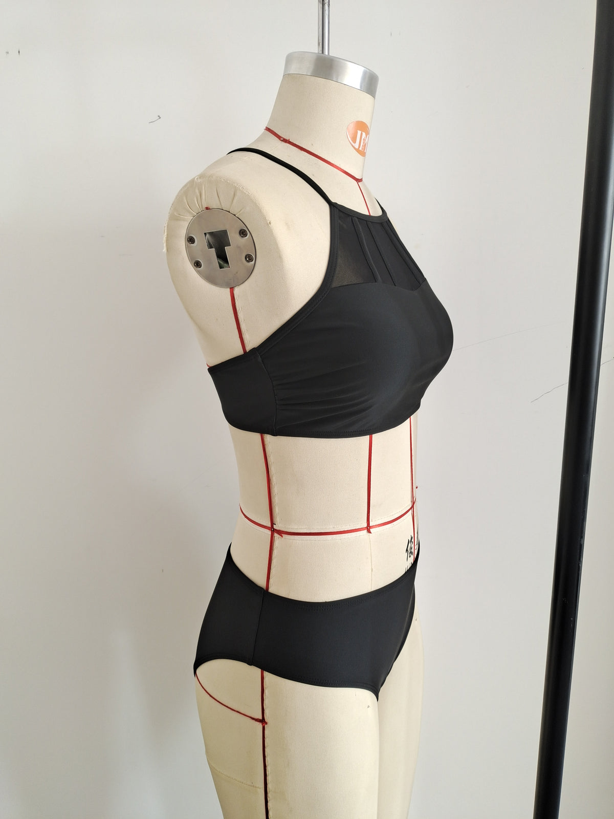 2026 Black Sexy Bikini Sport Hight Neck Women's Swimwear Size S