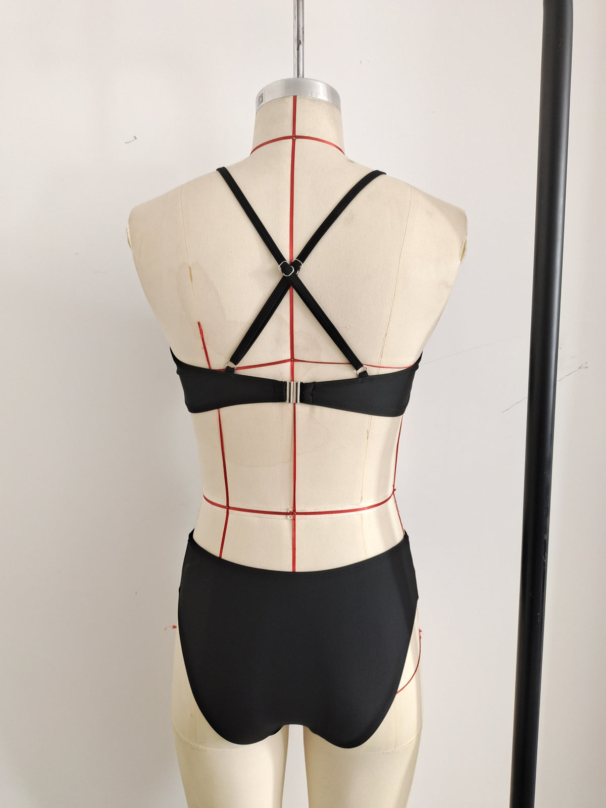 2026 Black Sexy Bikini Sport Hight Neck Women's Swimwear Size XL