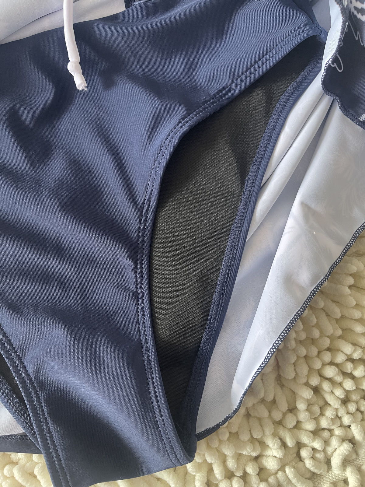 2026 New Sexy Deep V Two Piece Tankini Floral Printed Split Swimsuit Size S