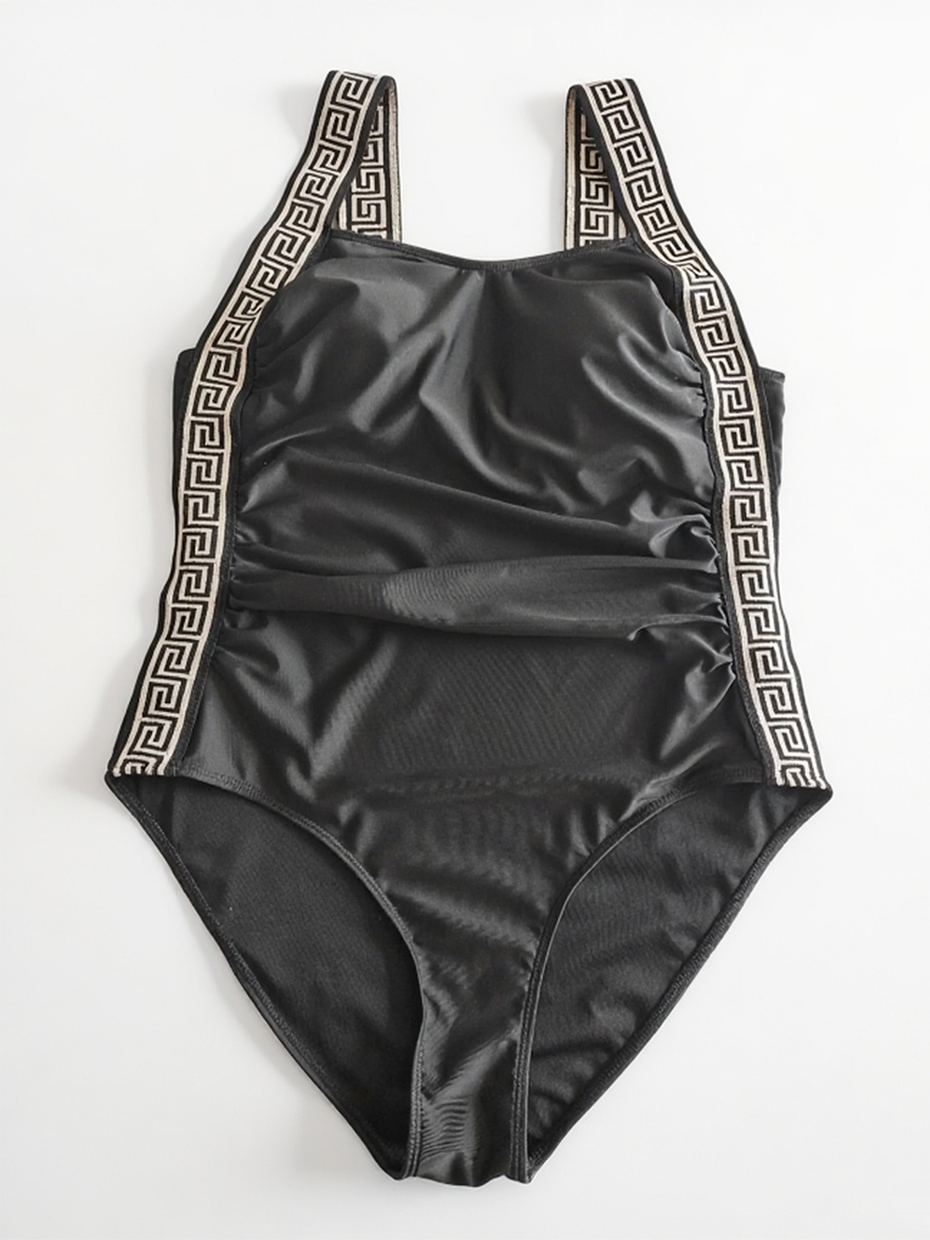 Plus Size Deep V-One Piece Swimsuit for Enhanced Curve Appeal Size 0XL