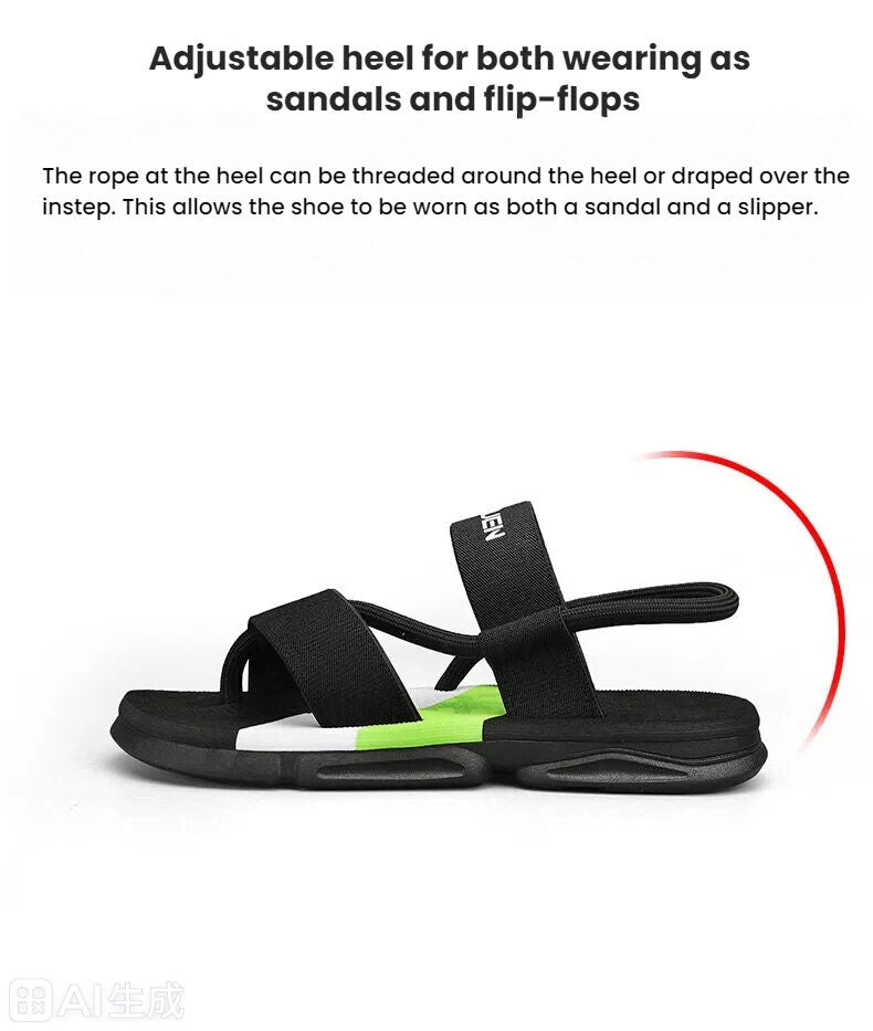 Men's 3-Color Convertible Sandals & Slippers, Outdoor Non-Slip EVA Thick-Sole Beach Shoes for Dual Wear(dark blue)