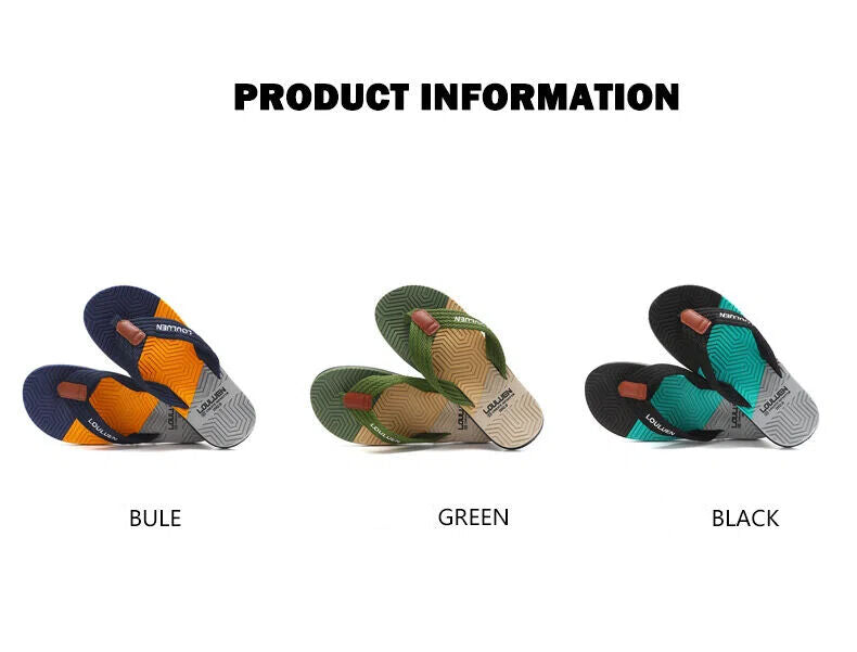 Men's Flip Flops with EVA-PVC Dual Sole, 3 Colors (Black/Blue/Green) for Comfort & Style for Summer Beach & Daily Wear(Black)