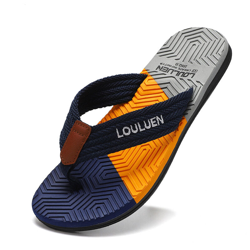 Men's Flip Flops with EVA-PVC Dual Sole, 3 Colors (Black/Blue/Green) for Comfort &amp; Style for Summer Beach &amp; Daily Wear(Blue)