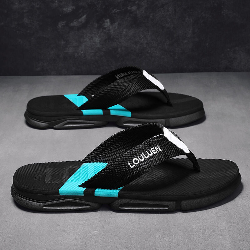 Men's Flip Flops: 4 Colors, EVA-PVC Blend, Comfort & Style for Summer Beach & Daily Wear(Black-green)