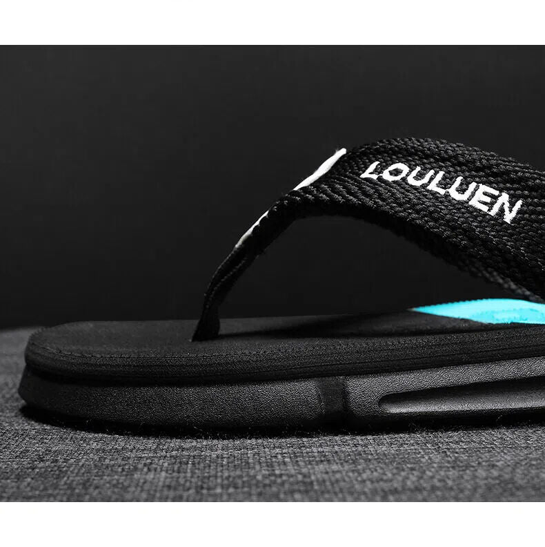 Men's Flip Flops: 4 Colors, EVA-PVC Blend, Comfort & Style for Summer Beach & Daily Wear(Black-green)