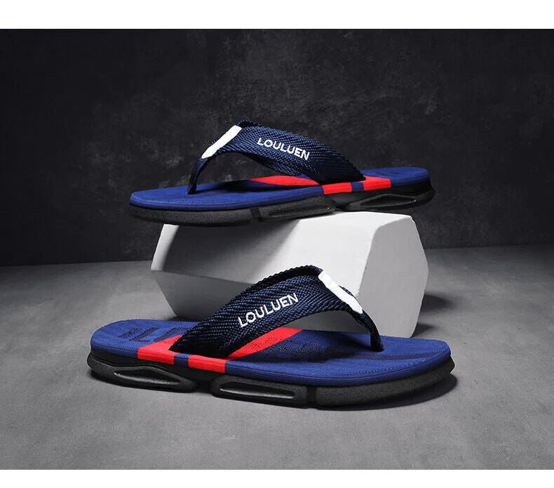 Men's Flip Flops: 4 Colors, EVA-PVC Blend, Comfort & Style for Summer Beach & Daily Wear(Blue)