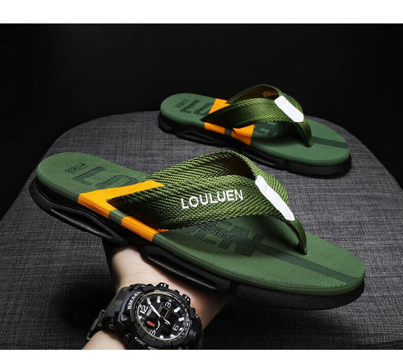 Men's Flip Flops: 4 Colors, EVA-PVC Blend, Comfort & Style for Summer Beach & Daily Wear(Green)