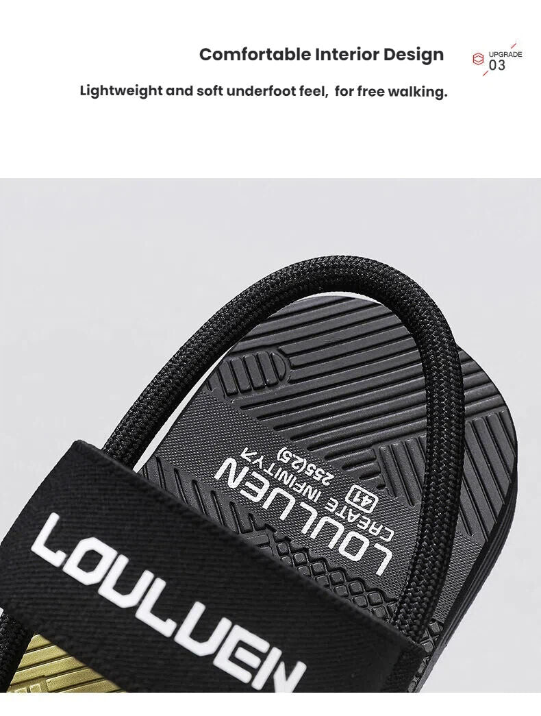 Men's Outdoor Non-Slip Sandals, 4-Color EVA Lightweight Thick-Sole Beach Slippers for Casual & Sports(black)