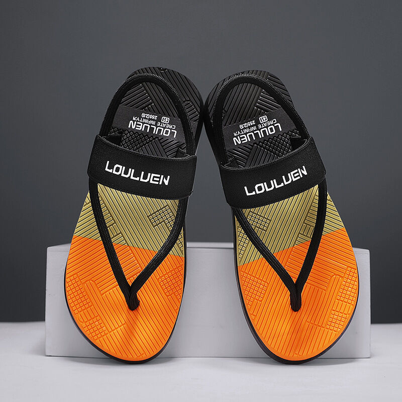 Men's Outdoor Non-Slip Sandals, 4-Color EVA Lightweight Thick-Sole Beach Slippers for Casual &amp; Sports(black)