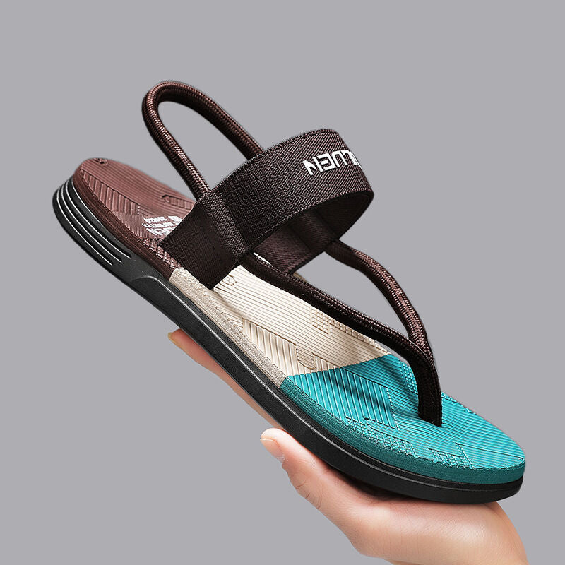 Men's Outdoor Non-Slip Sandals, 4-Color EVA Lightweight Thick-Sole Beach Slippers for Casual & Sports(brown)