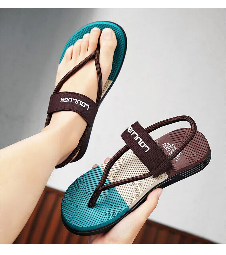 Men's Outdoor Non-Slip Sandals, 4-Color EVA Lightweight Thick-Sole Beach Slippers for Casual & Sports(brown)