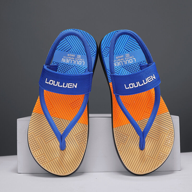 Men's Outdoor Non-Slip Sandals, 4-Color EVA Lightweight Thick-Sole Beach Slippers for Casual &amp; Sports(royal blue)