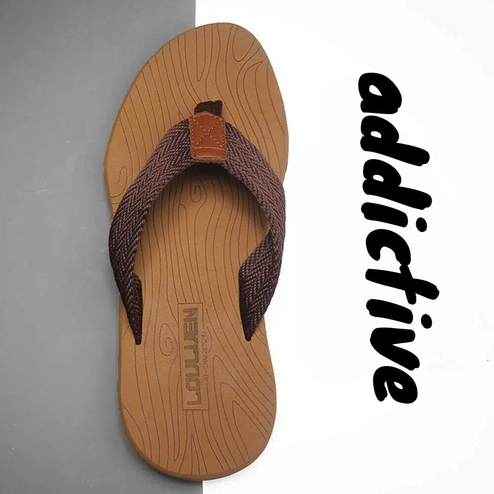 Men's Outdoor Non-Slip Flip Flops, 6 Colors EVA Lightweight Thick-Sole Beach Sandals for Casual &amp; Sports(khaki)