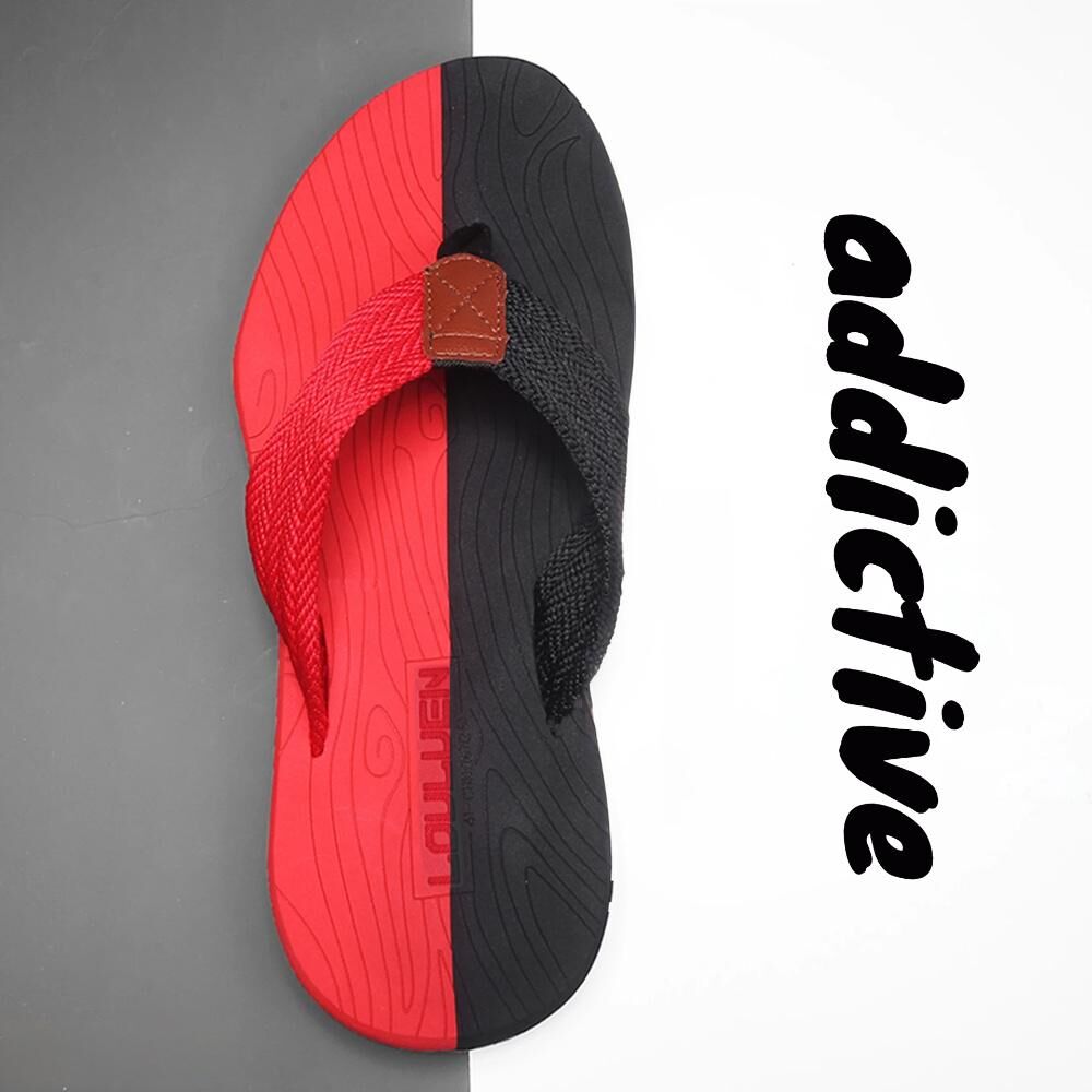 Men's Outdoor Non-Slip Flip Flops, 6 Colors EVA Lightweight Thick-Sole Beach Sandals for Casual &amp; Sports(red and black)