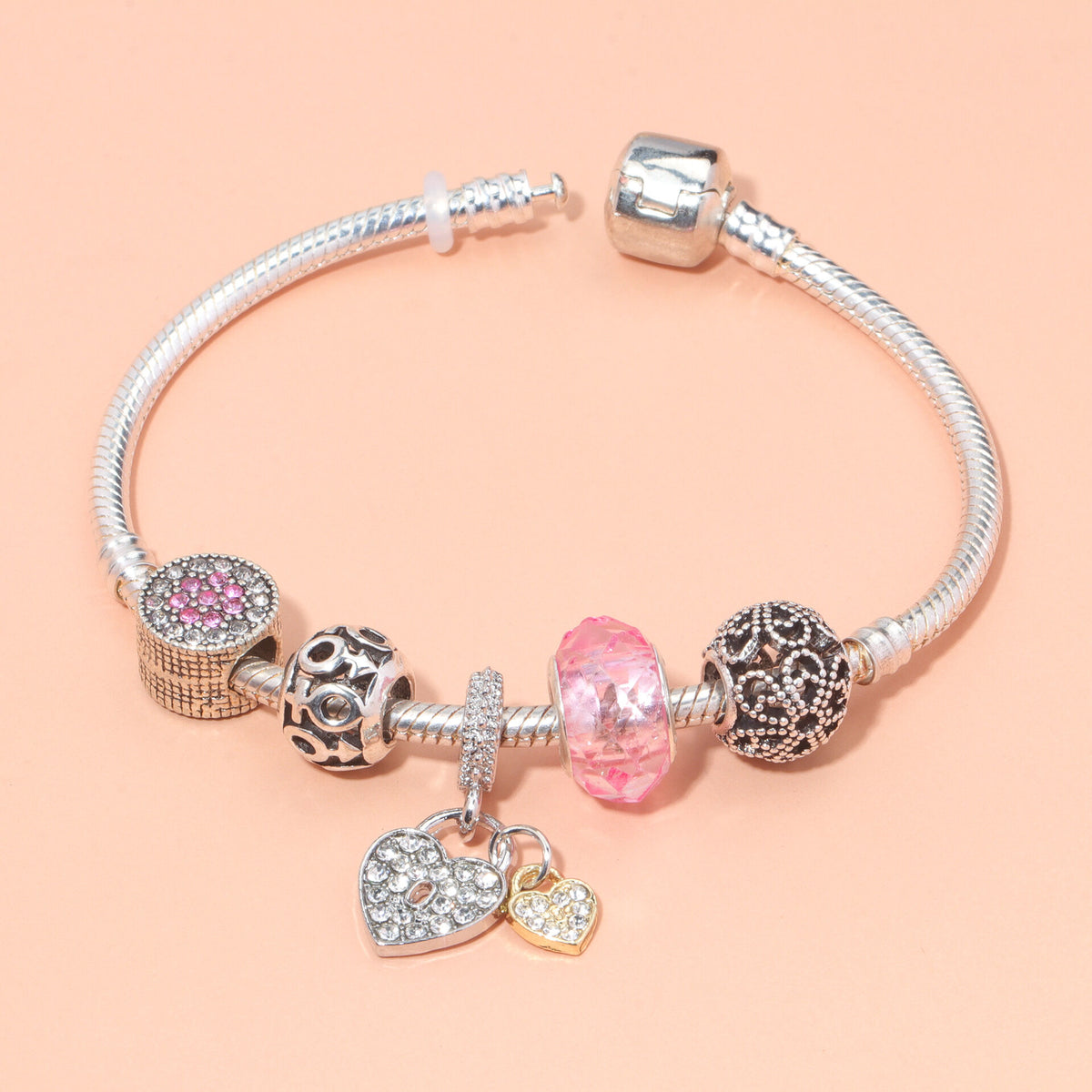 Rose Gold Petal Zircon Bracelet(18cm)