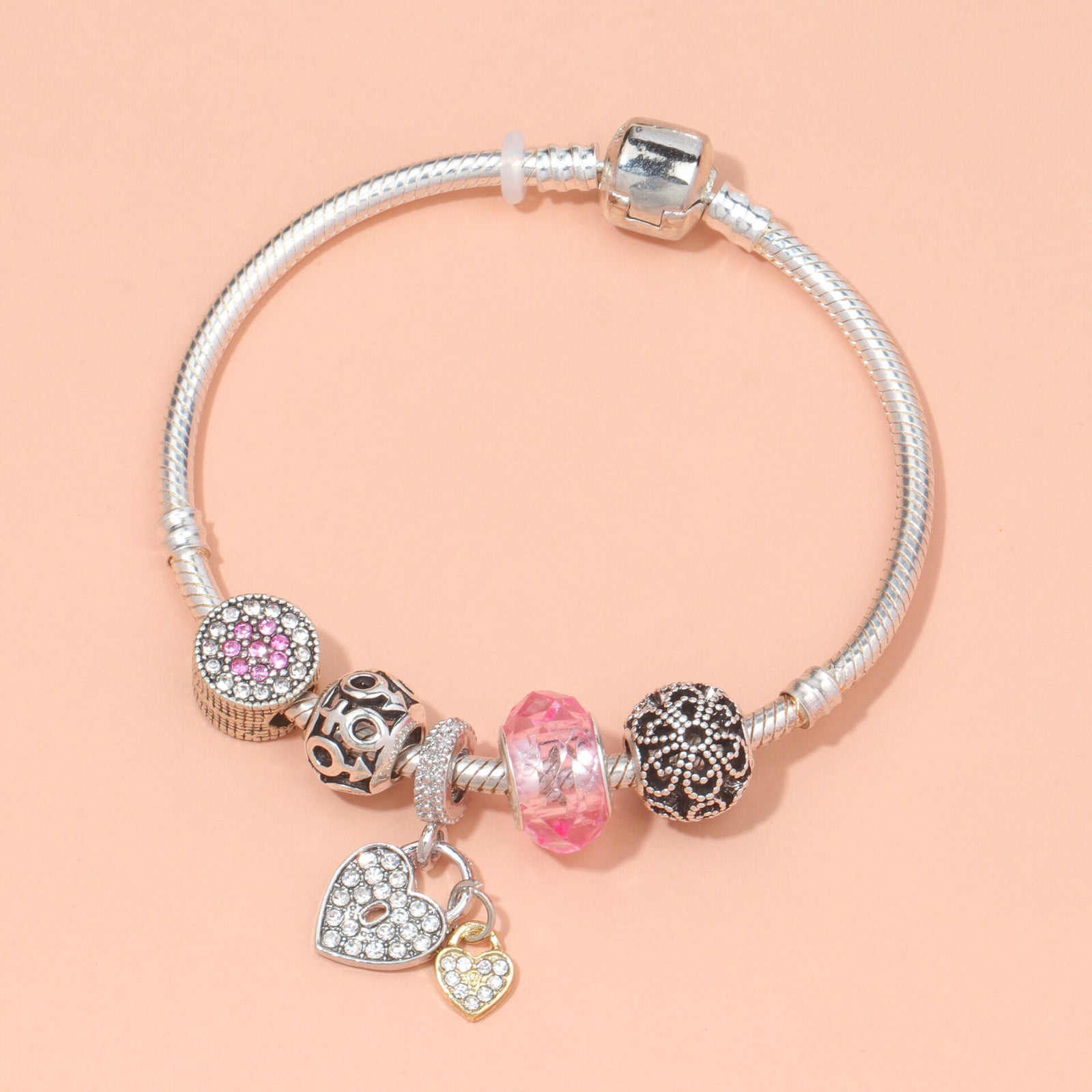 Rose Gold Petal Zircon Bracelet(18cm)
