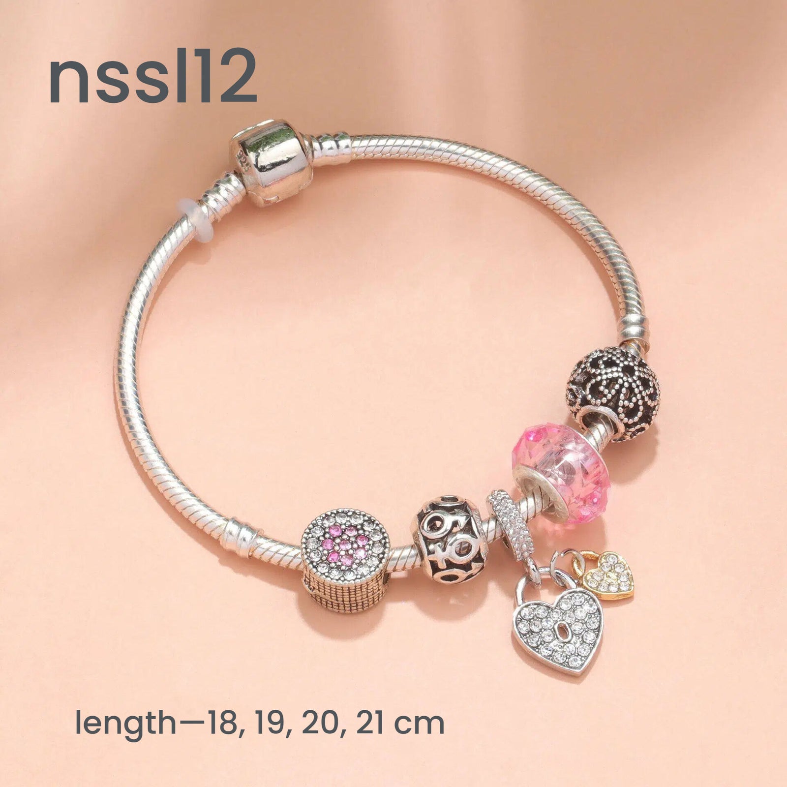 10 Styles Charm Bracelets Set: Colorful Alloy & Glass Beaded Bracelets, Adjustable Length 16-24cm(double)