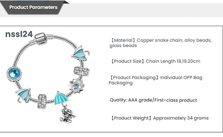 10 Styles Charm Bracelets Set: Colorful Alloy & Glass Beaded Bracelets, Adjustable Length 16-21cm(triple)