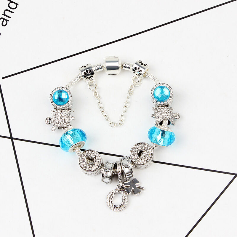 Combo Deal: Tortoise Bead, Purple Floral, Blue Starry Sky Bracelets - Mix & Match(double-19cm)