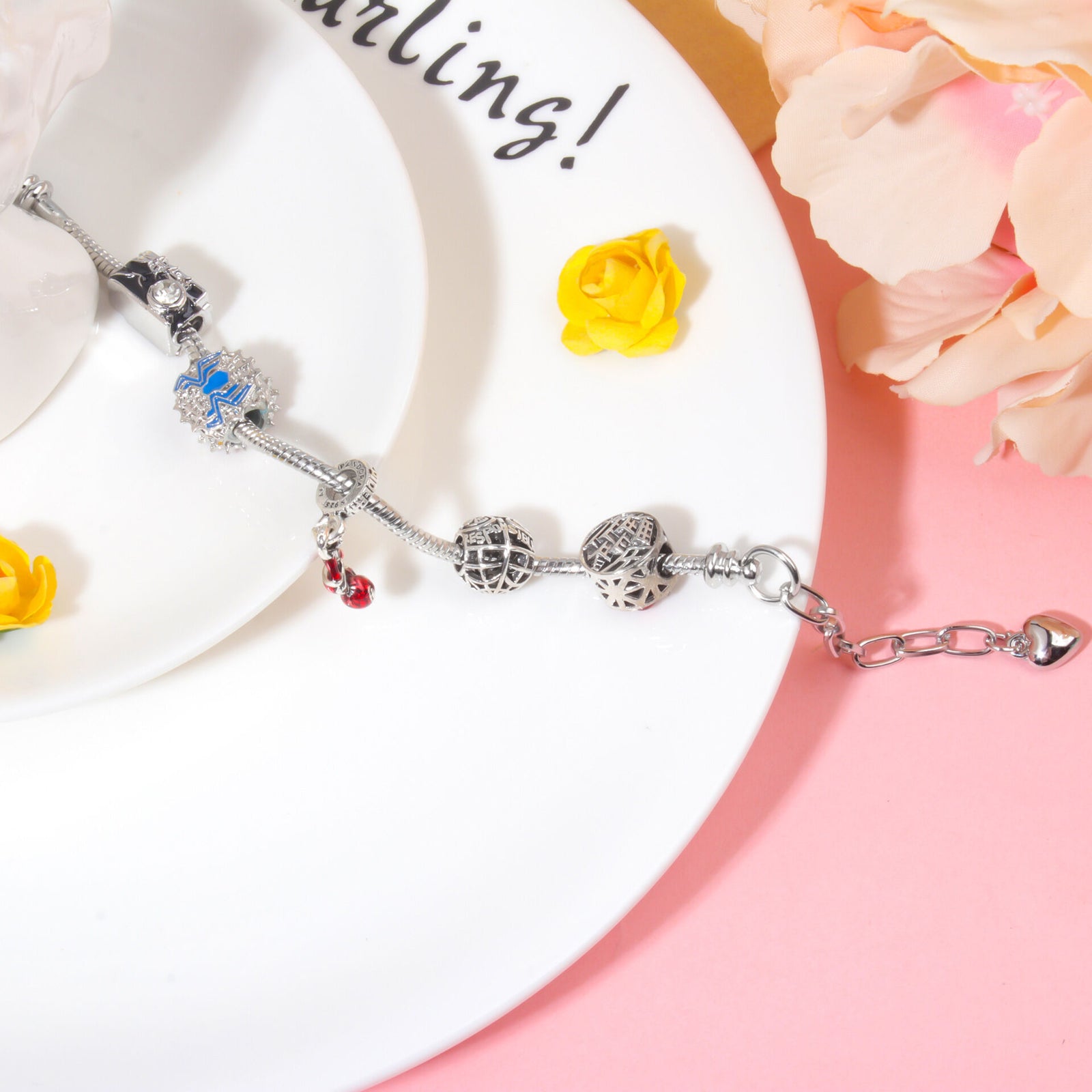 Cartoon Punk Spider-Man Themed Rhinestone Bracele(20cm)