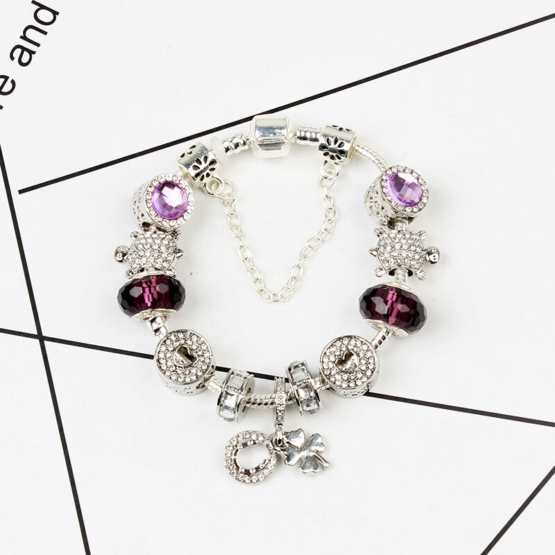 Combo Deal: Tortoise Bead, Purple Floral, Blue Starry Sky Bracelets - Mix & Match(triple-19cm)