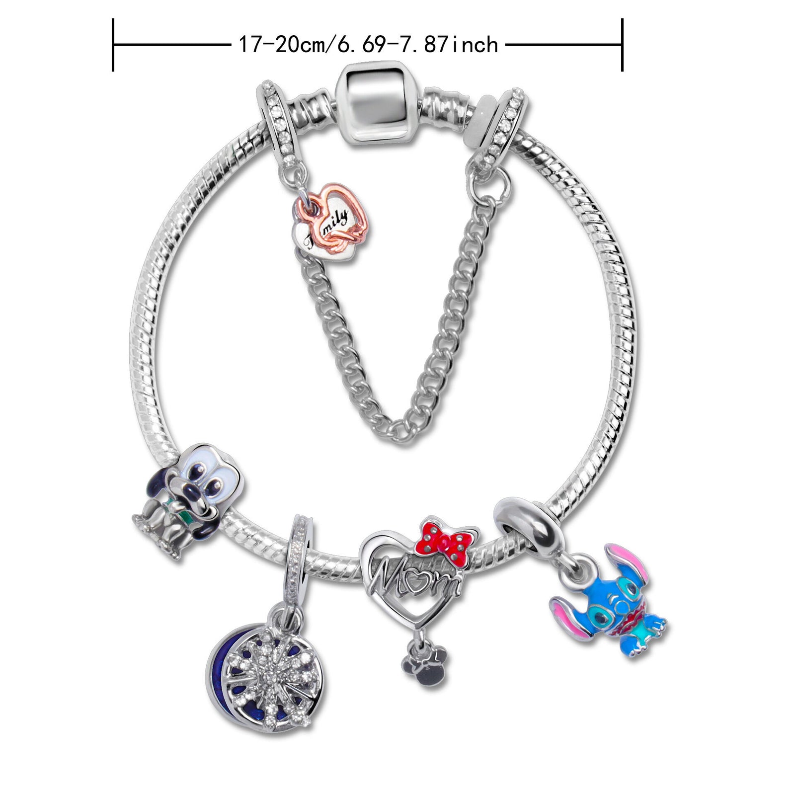 Cartoon Dog Beaded Heart Pendant DIY Bracele(17cm)