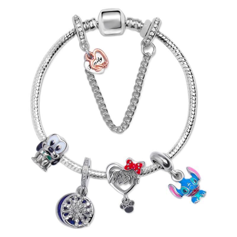 Cartoon Dog Beaded Heart Pendant DIY Bracele(20cm)