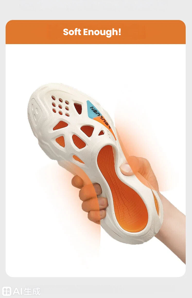 Men's Summer EVA Crocs with 3 Color Options - Breathable, Non-Slip, Comfortable Beach & Casual Sandals(white&purple)