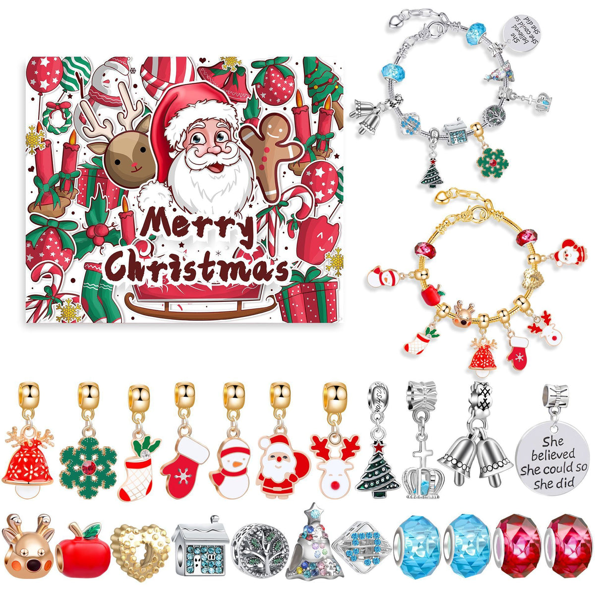 Christmas DIY Jewelry &amp; Craft Advent Calendar(Christmas bell,20*17*1.1)