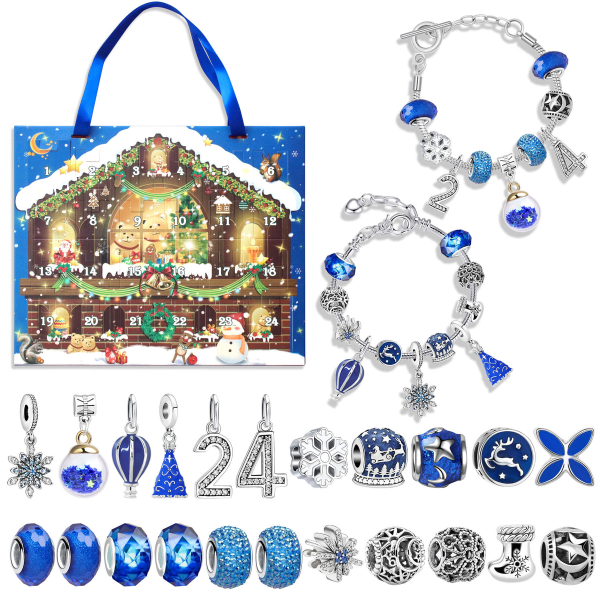 Christmas DIY Jewelry &amp; Craft Advent Calendar(M-11,25*21*1.8)