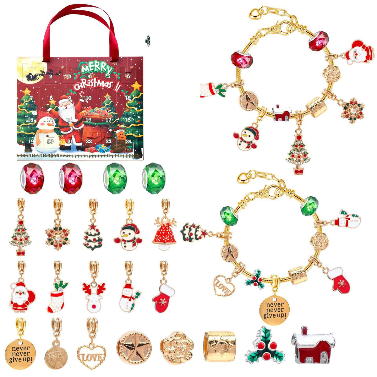 Christmas DIY Jewelry &amp; Craft Advent Calendar(M-14ST,20*17*1.1)